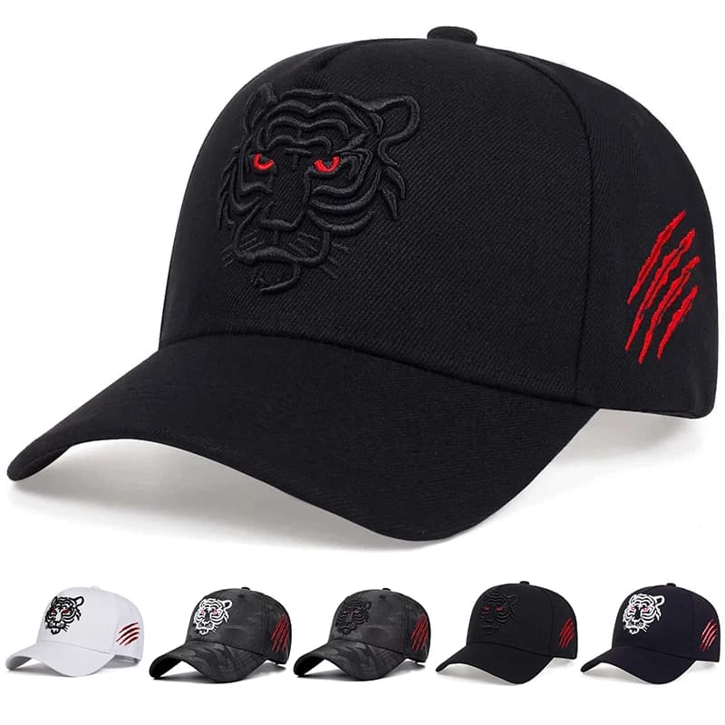 Unisex Baseball Hats with Tiger Embroidery, Adjustable for Spring and Autumn, Outer Casual Hats, Sun Hat, Sports Cap