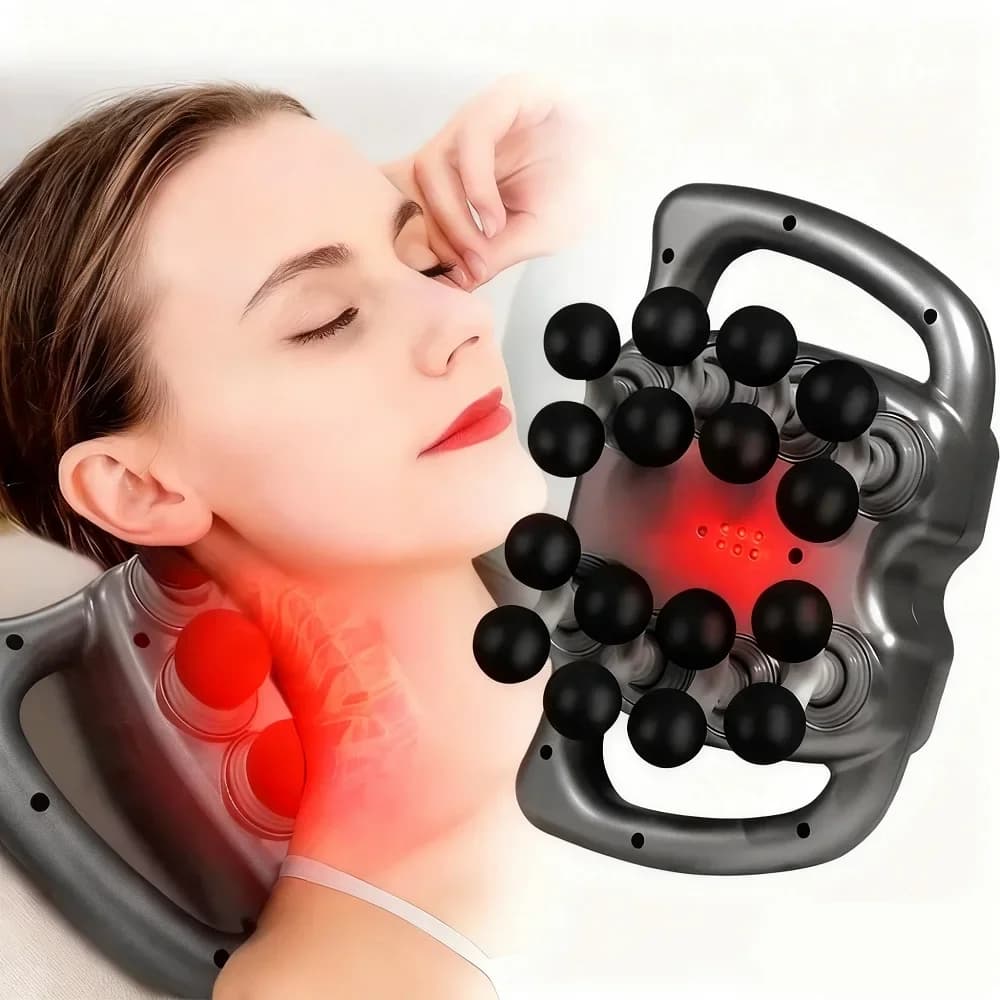 Professional muscle massage gun with body massager with high frequency vibration at 16 heads for back leg shoulder waist
