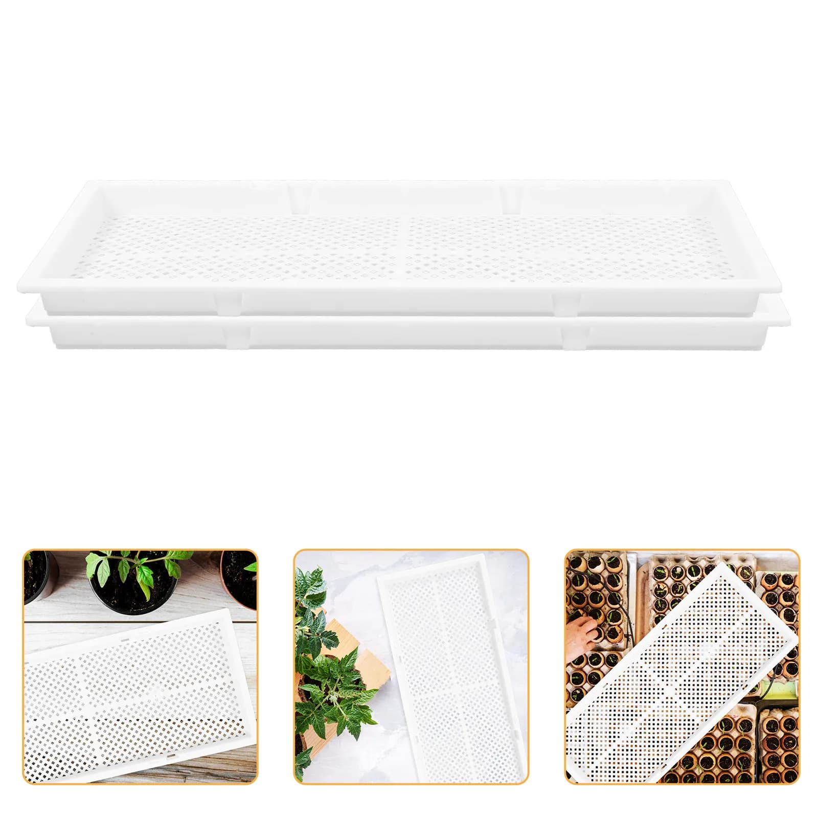 2Pcs Vegetable Growing Trays Garden Nursery Starter Kit Propagator for Seedlings Flower Seeds Germination Tray Plant Sowing Tray