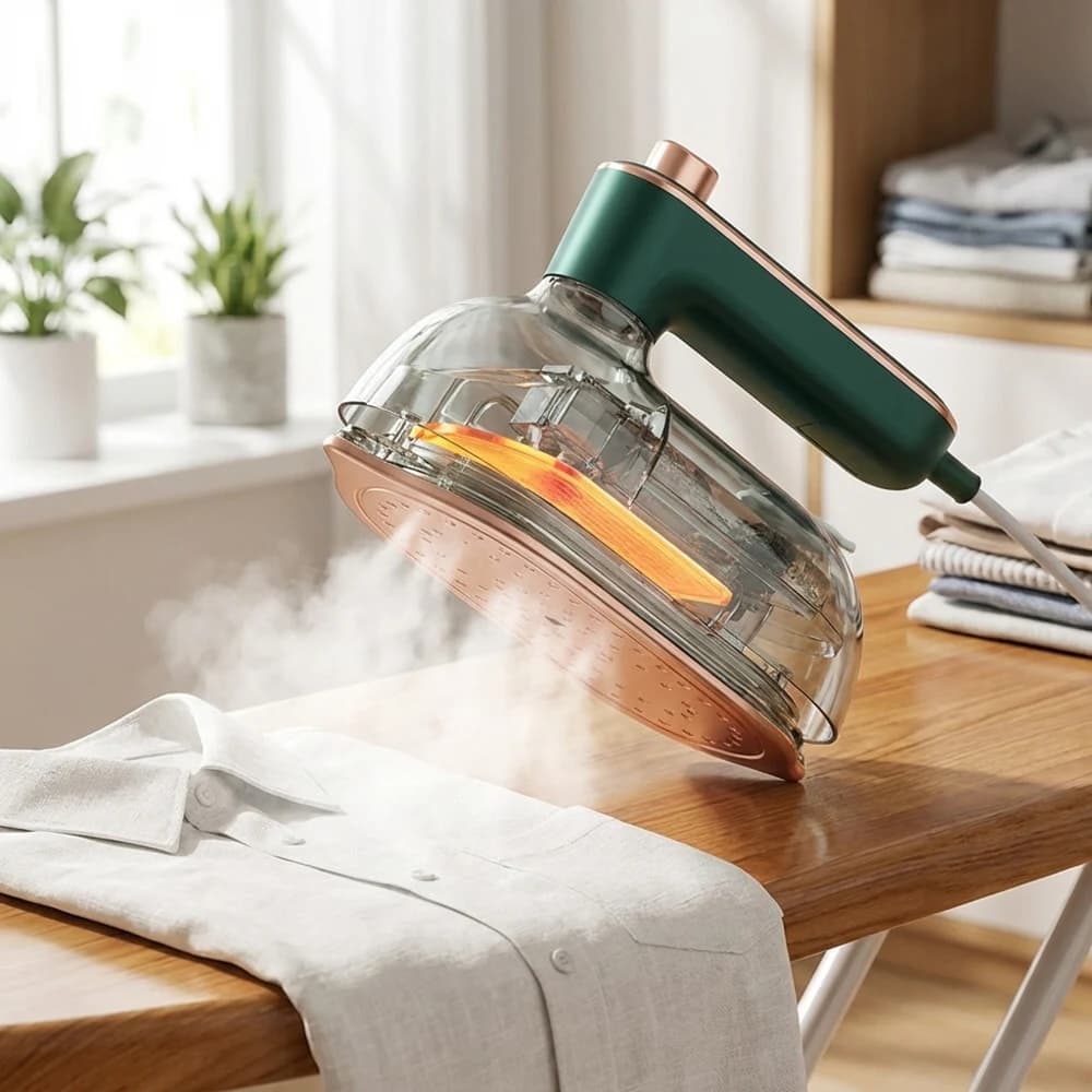 Ferro da Stiro a Vapore Portatile, Mini Stiratrice da Viaggio, Riscaldamento Rapido, Macchina per Stirare i Vestiti con Uscita Vapore per Casa e Viaggio