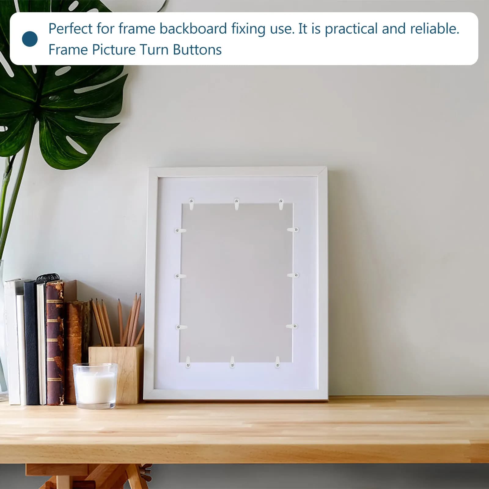 100Pcs Plastic Frame Picture Turn Buttons Photo Frame Back Plate Buckles Easy Installation Picture Hanging Accessories DIY
