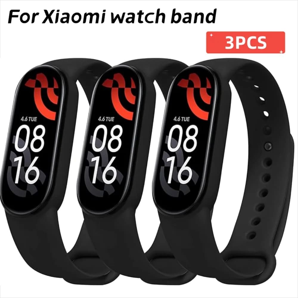 3Pcs Watchband For Mi Band 7 6 4 5 3 Bracelet Xiaomi Mi Band Strap Silicone Sport Replacement Wristband Smartwatch Accessories