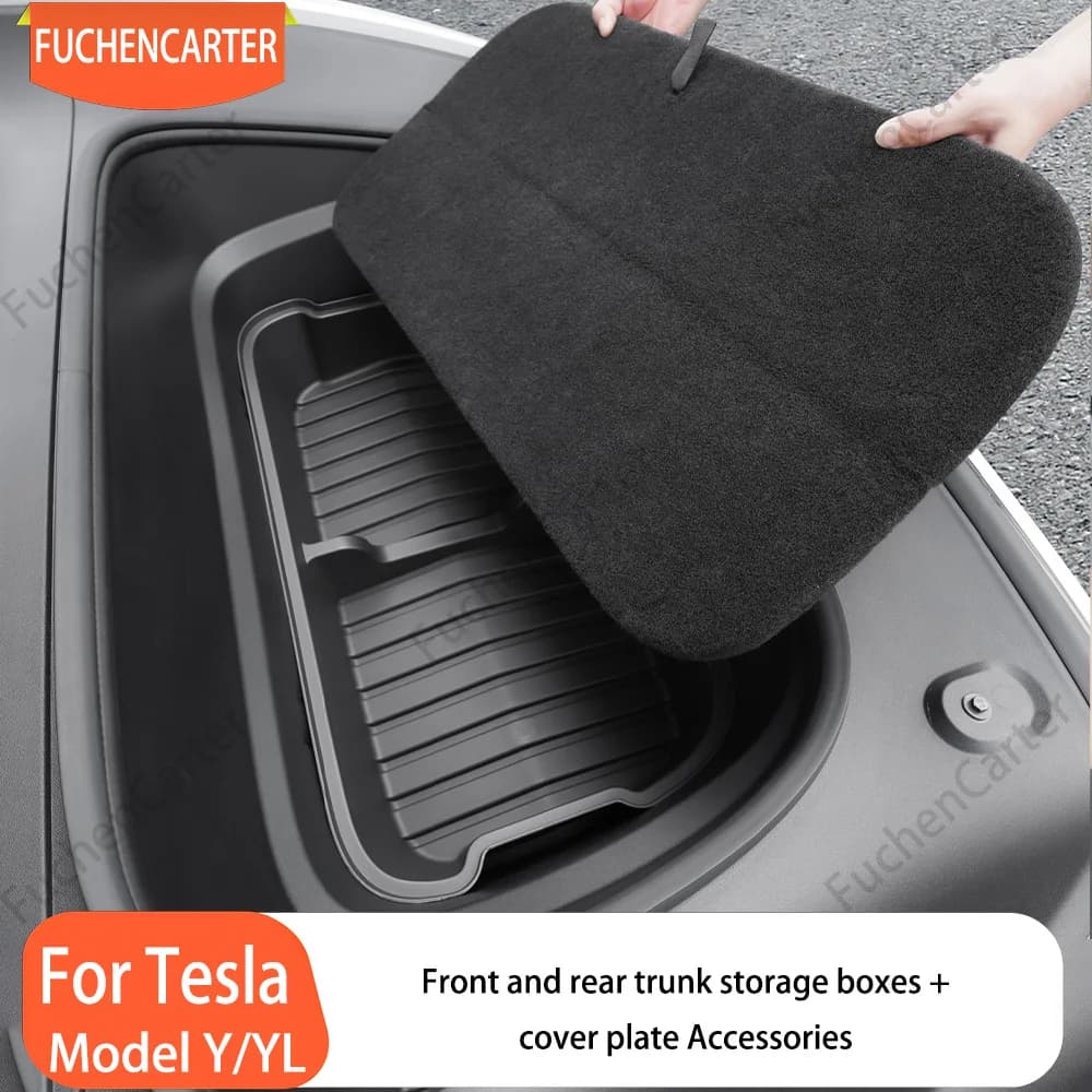 Double‑Deck Frunk & Rear Trunk Organizer Storage Box for Tesla Model YL / Model Y Juniper 2025‑2026, Car Interior Accessories