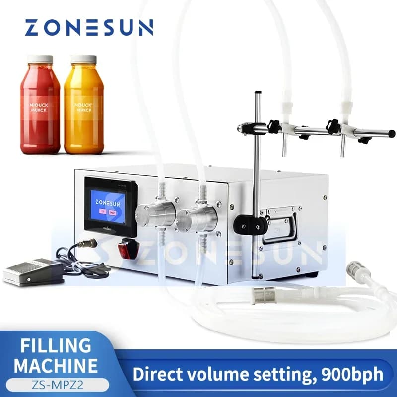 Zonesun Liquid Filling Machine Semi-Automatic Magnetic Pump Water Bottle Filling Machine Drinking Milk Juice Packaging Machines ZS-MPZ2