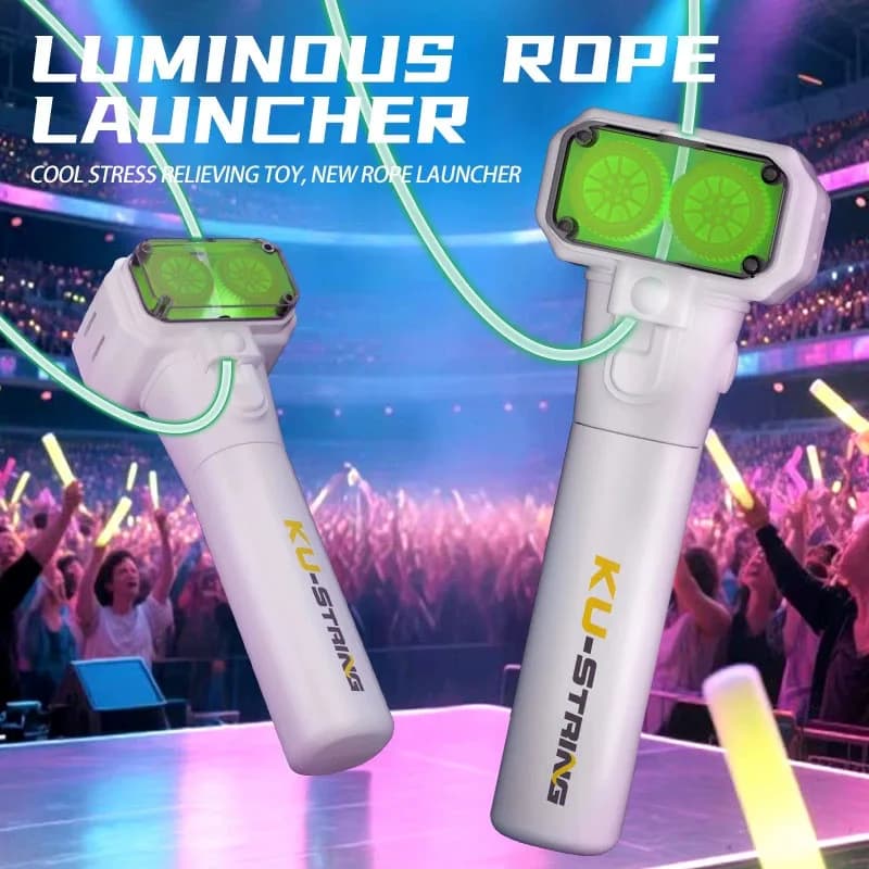 Nuova corda che si illumina al buio, lanciatore di corda, corda portatile luminosa, giocattolo antistress per bambini, regalo per feste