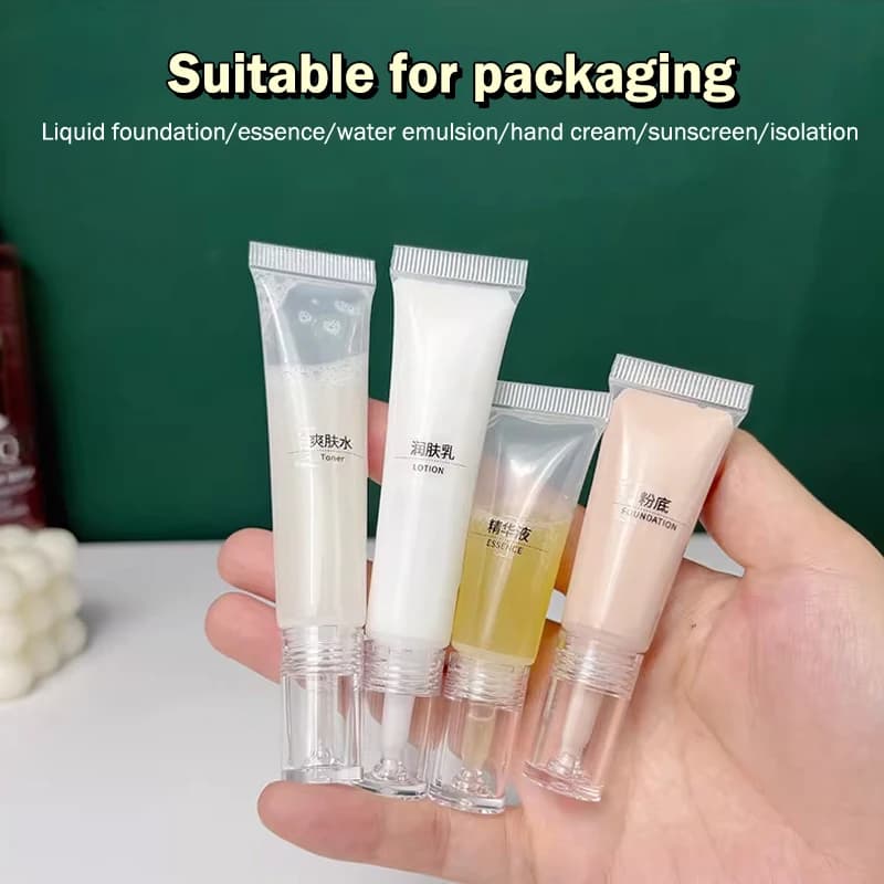 2 Pezzi Tubetti Cosmetici Morbidi da 10/15ml, Flacone Vuoto con Contagocce per Acido Ialuronico, Crema Solare, Lozione, Fondotinta Liquido, Flacone Ricaricabile