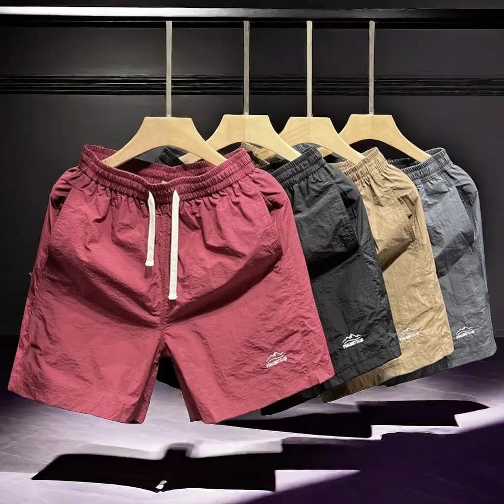 Men's Summer Quick Dry Embroidered Shorts Loose Fit Five Inch Sports Versatile Breathable Outdoor Beach Four Inch Pants