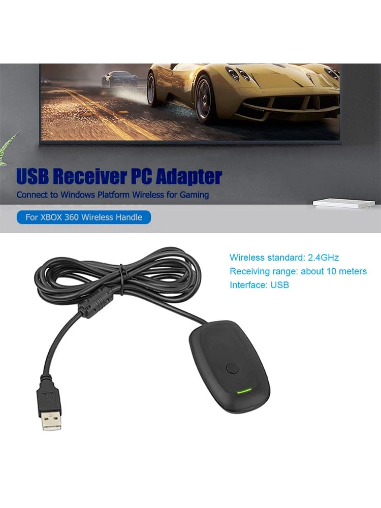 Professional Game Console Controller, PC Receiver, Gaming Accessories, Wireless Gamepad with USB Receiver for Xbox360 Console