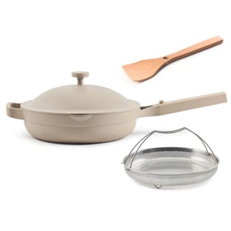 Always Pan 2.0 10.5 Ceramic Pentola with Modular Cover, Vapore Cooking Basket, Spatula, Patented 10-in-1 Non-Toxic Non-Toxic Non-PFAS Non-Toxic Non-Toxic Non-Toxic Non-Toxic Non-Toxic Non-PFAS Non-Toxic Adhesive