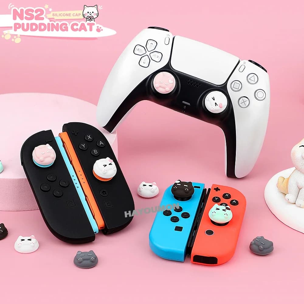 4 pz Carino Silicone Morbido Pollici Manopole Joystick Cap Analogico Stick Copertura Per Interruttore 2/Switch/Lite/OLED/PS5 Controller Accessorio di Gioco