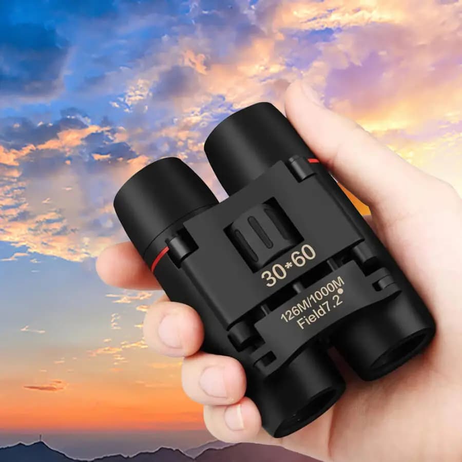Binocolo pieghevole 30x60 1000M portatile antipolvere impermeabile a lunga distanza per campeggio che guarda concerti escursioni