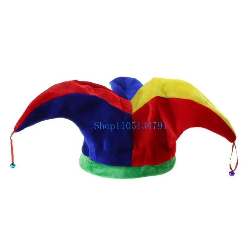 98km Clown Costume Hat Rainbow Color Halloween Props Cosplay Party Supplies for Teens