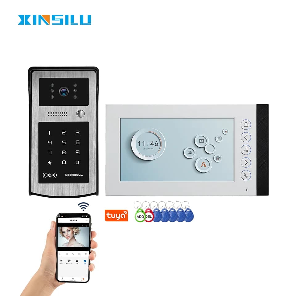7/10 pollici 1080P pulsante a sfioramento campanello sistema citofonico di sicurezza multifunzione 4 fili controllo accessi appartamento videocitofono