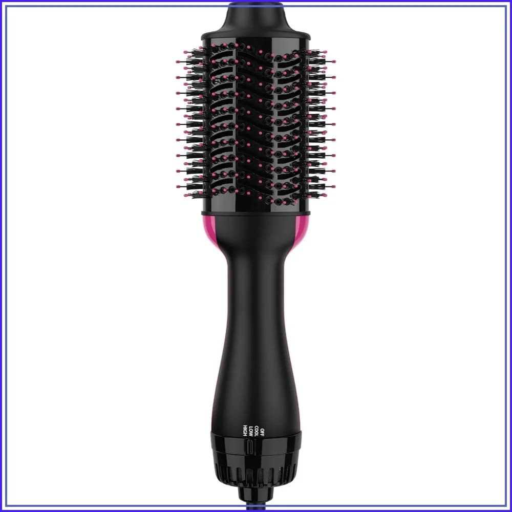 4-in-1 Hair Dryer Brush, Hot Air Styler with Negative Ion Anti-Frizz Ceramic Titanium Barrel
