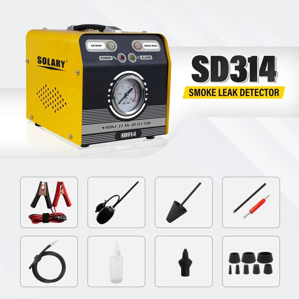 Rilevatore di perdite di fumo universale per auto SD314 DC12V con pompa ad aria integrata, tester di vuoto EVAP, 1 anno di garanzia per la manutenzione del veicolo