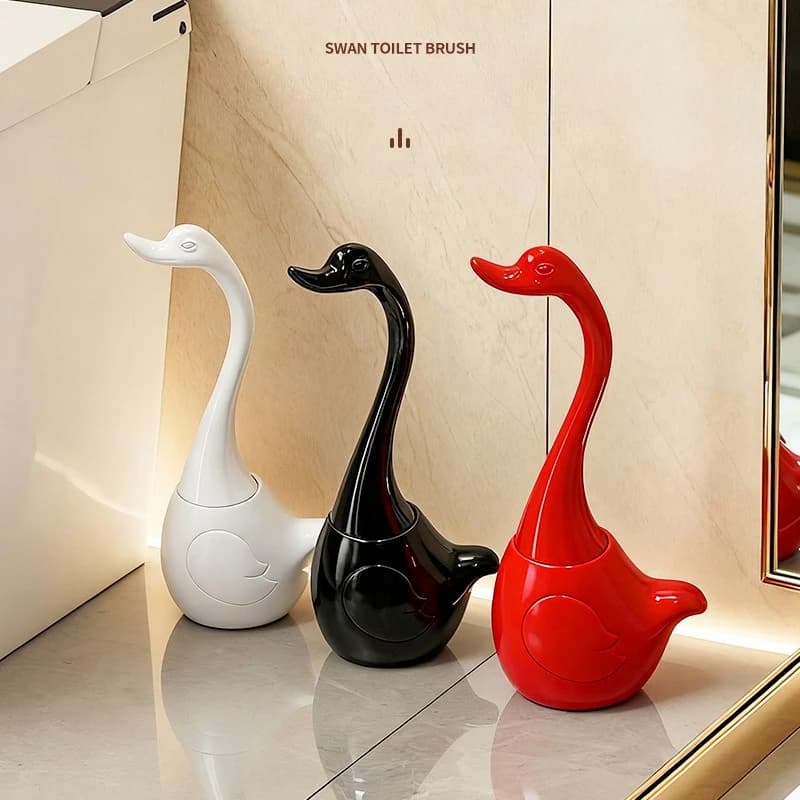 Set di Spazzole per WC a Forma di Cigno, Spazzola per Pulizia Domestica con Manico Lungo, Accessori Decorativi per il Bagno, Idea Regalo