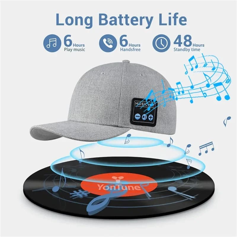 Multifunctional Outdoor Hat with Bluetooth Speakers Wireless Headphones Detachable Adjustable Music Baseball Sports Running