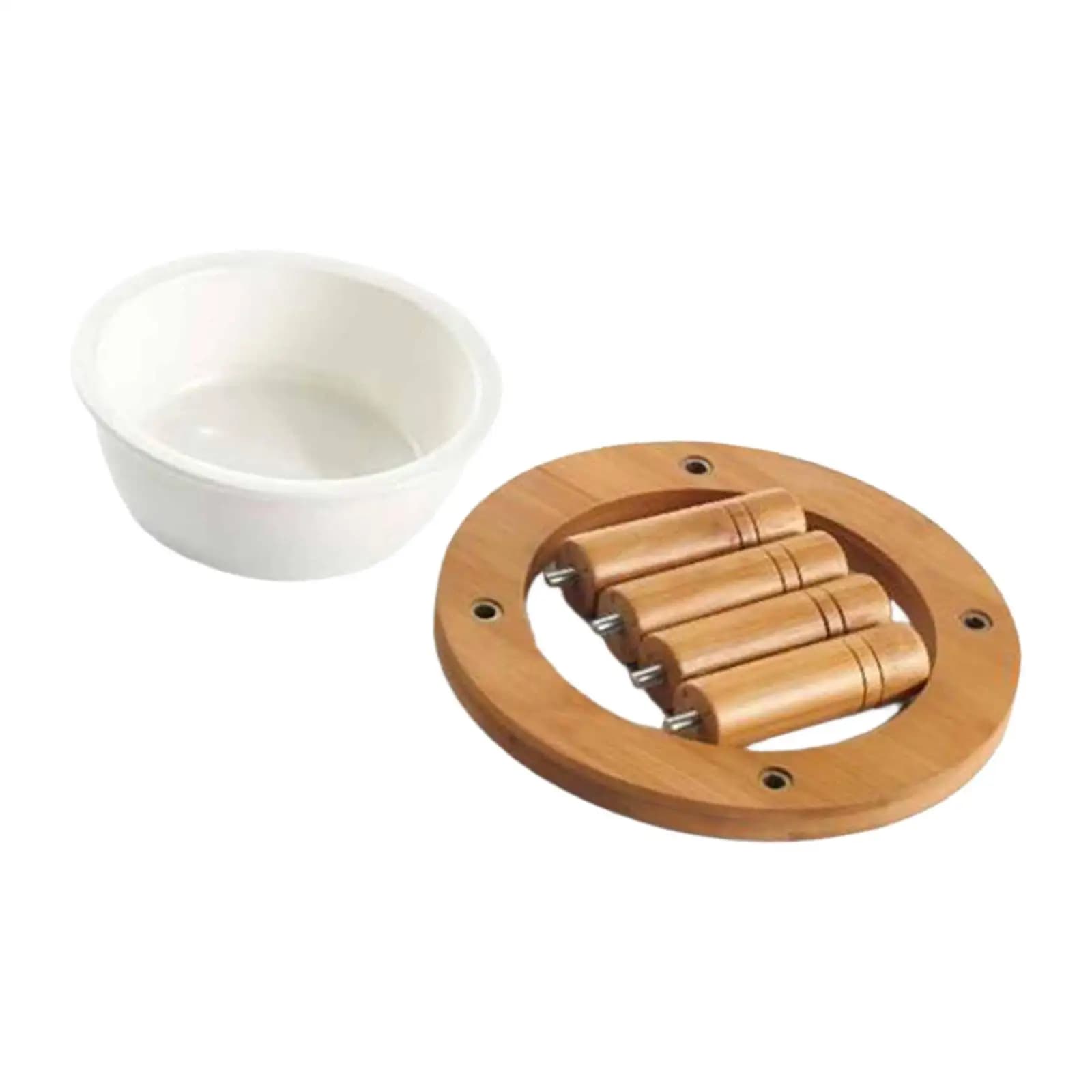 Cat Bowl Raised Ceramic Bamboo Feeder Easy Install Anti Spill Pet Food Water Dish Whisker Safe for Small Medium Dogs Cats