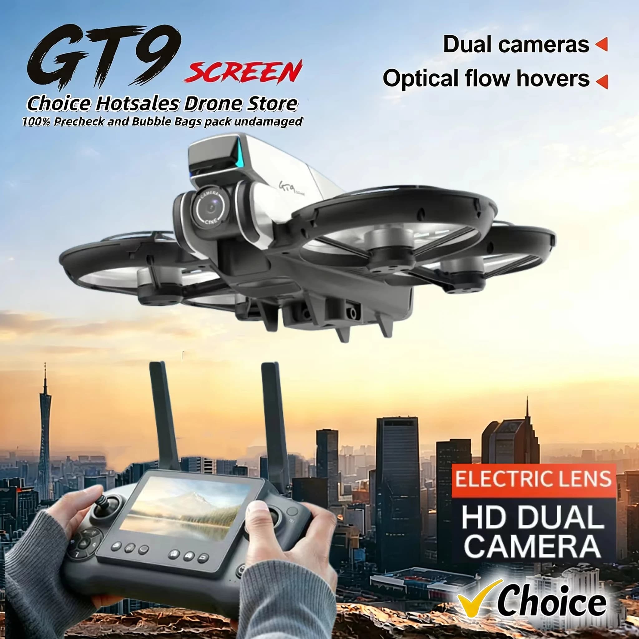 Best seller GT9 Drone Professional WIFI 5G Drone Obstacle Avoidance Brushless Altitude Headless Mode RC Quadcopter FPV child Toy