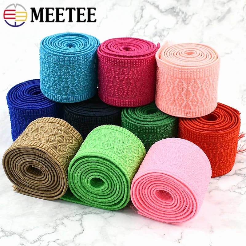 5/10/20M Patterned Elastic Webbing Band Pants Waistband Stretch Belt Tape Garment Bag Pring Band DIY Sewing Supplies Roll Set
