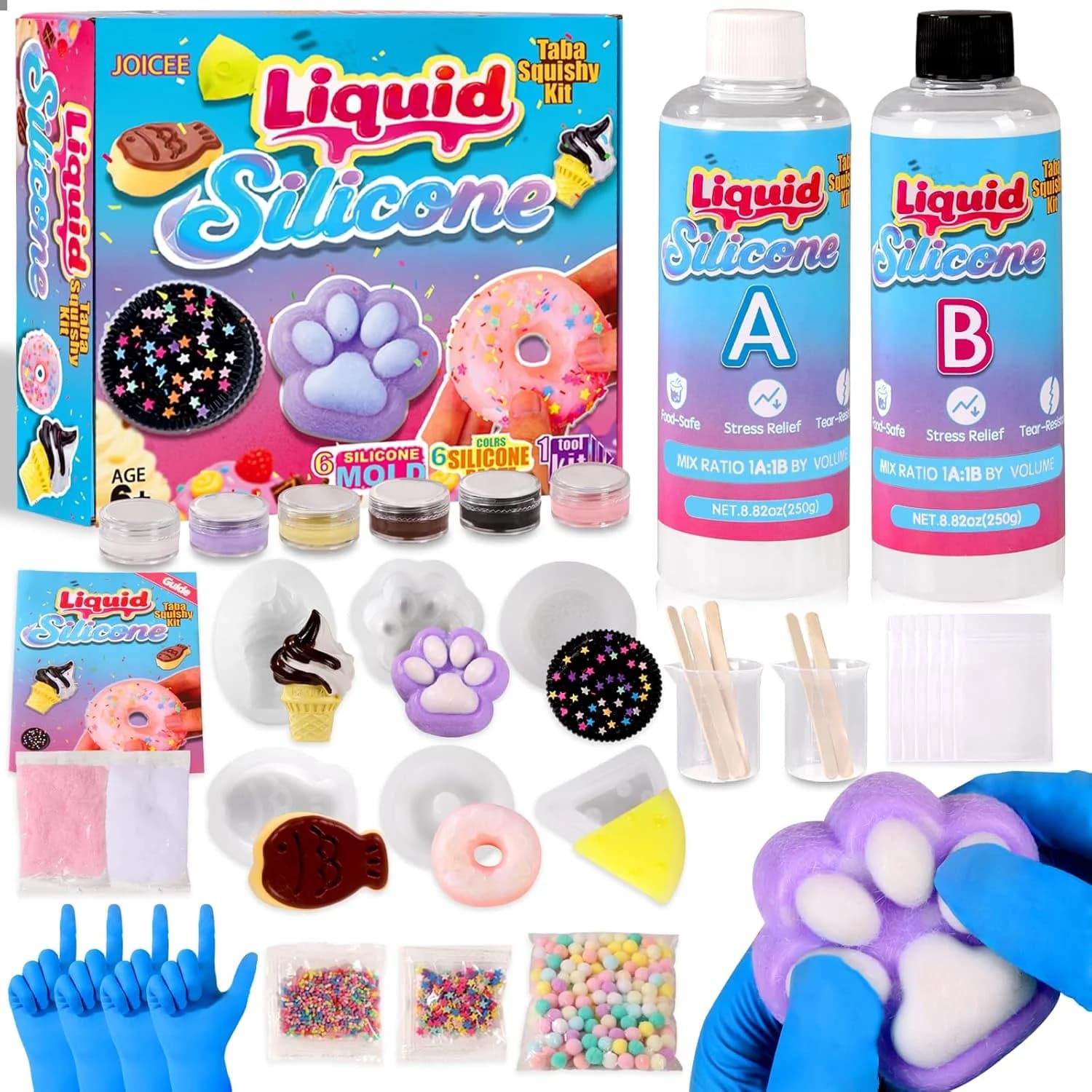 Kit Fai-da-Te Taba Squishy, Pasta Modellabile Morbida in Silicone, Giocattolo Creativo da Spremere