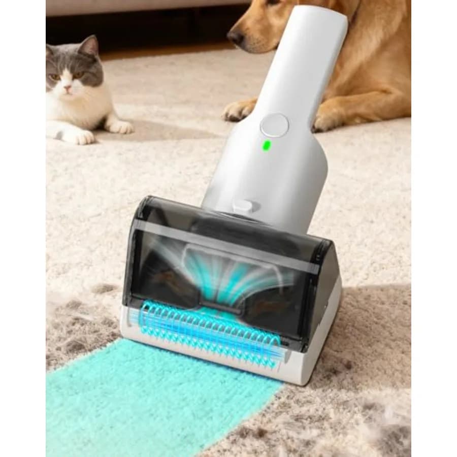 Misfans Strumento Elettrico per la Rimozione dei Peli di Animali Domestici, Versione 2025 Aggiornata, Aspiratore per Peli di Gatto e Cane, Rullo Rimuovi Pelucchi Automatico Portatile