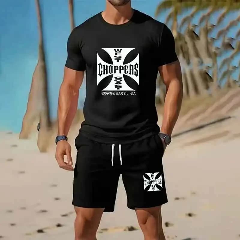 Men's Summer suit with T-Shirt and Shorts Style Punk, Sleeves Court, Oversize fit, New Fashion Collection 2026