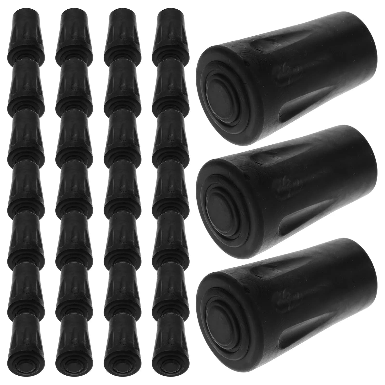 50Pcs Trekking Pole Rubber Tips Universal Cylindrical Head Anti-Slip Shock Absorbing Wear Resistant for Hiking Walking Stick
