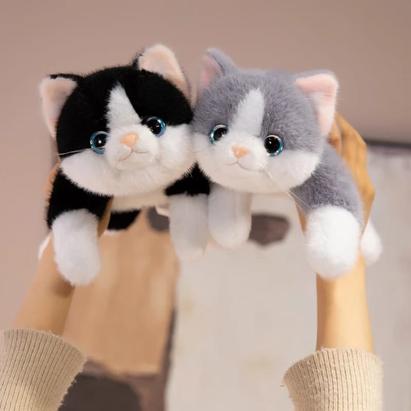 Cat Plush Toy Soft Stuffed Animal Cute Plushie Doll Lie Prone Funny Long Arm Kitten Pillow for Girl Gifts