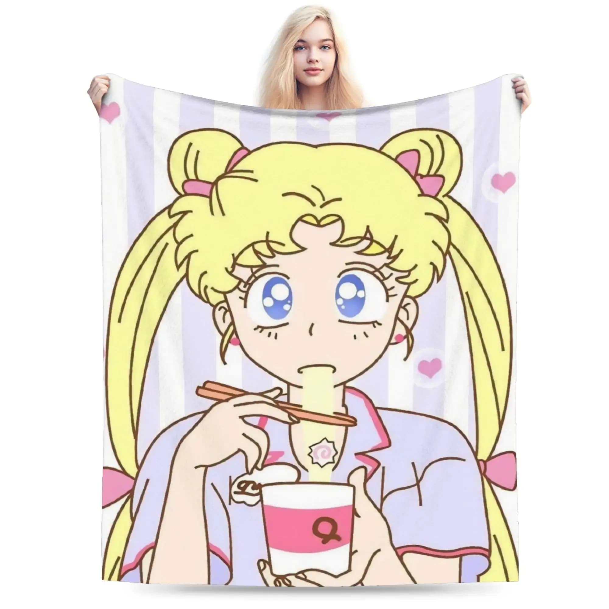 Sailor Moon Flannel Blanket Soft Durable Bedding Throw for Kids Adults Couch Sofa Bed Cover Spring Home Decor