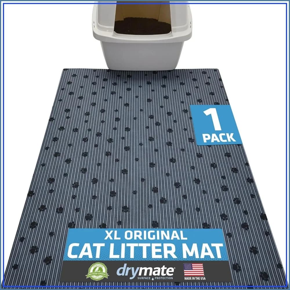 Cat Litter Mat, Waterproof & Urine-Proof, Absorbent, Machine Washable, Soft on Paws, Dark Grey, 28x36 XL