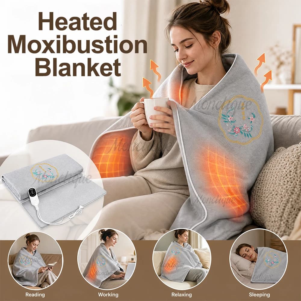 Level 9 Heating Pad Electric Moxibustion Warm Blanket Timing Back Neck Hot Compress Relaxed Muscles Promotes Blood Circulation