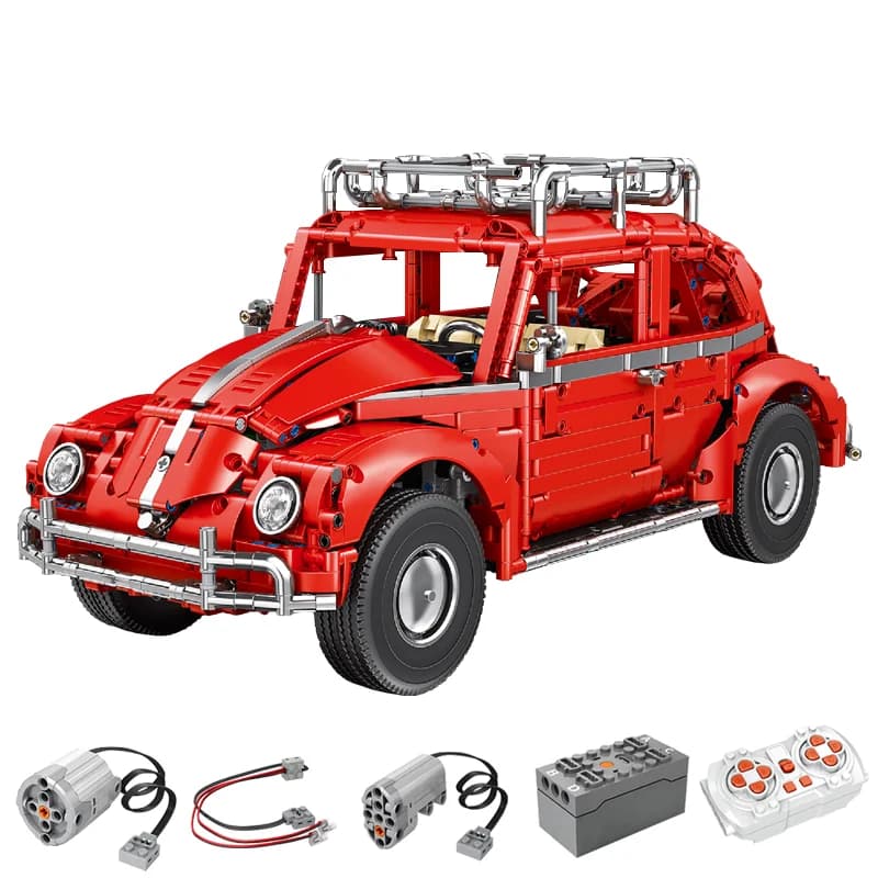 IN MAGAZZINO MOC Tecnico 1:10 Beetle Auto Sportive Building Blocks Telecomando Veicoli Retro Mattoni Modello Giocattoli per I Bambini Regalo