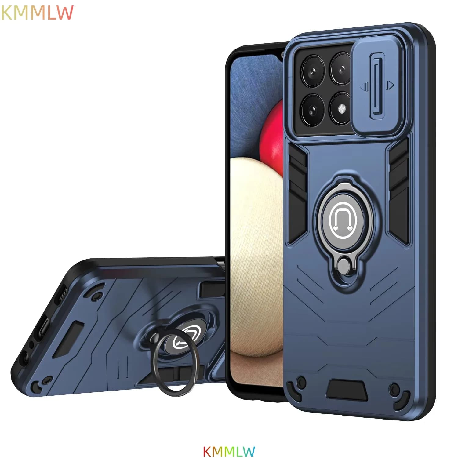 Custodia Magnetica per Telefono con Finestra Scorrevole, Compatibile con Mi Poco X5 X6 Pro M5S C55 C65 M6 Pro, Cover Posteriore Anti-Caduta