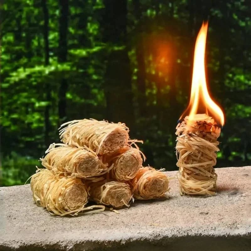 Barbecue Ignition Stick, Outdoor Charcoal Ignition, Wood Charcoal Camping Quick Burning Ignition Block Waterproof Wax Wood Strip