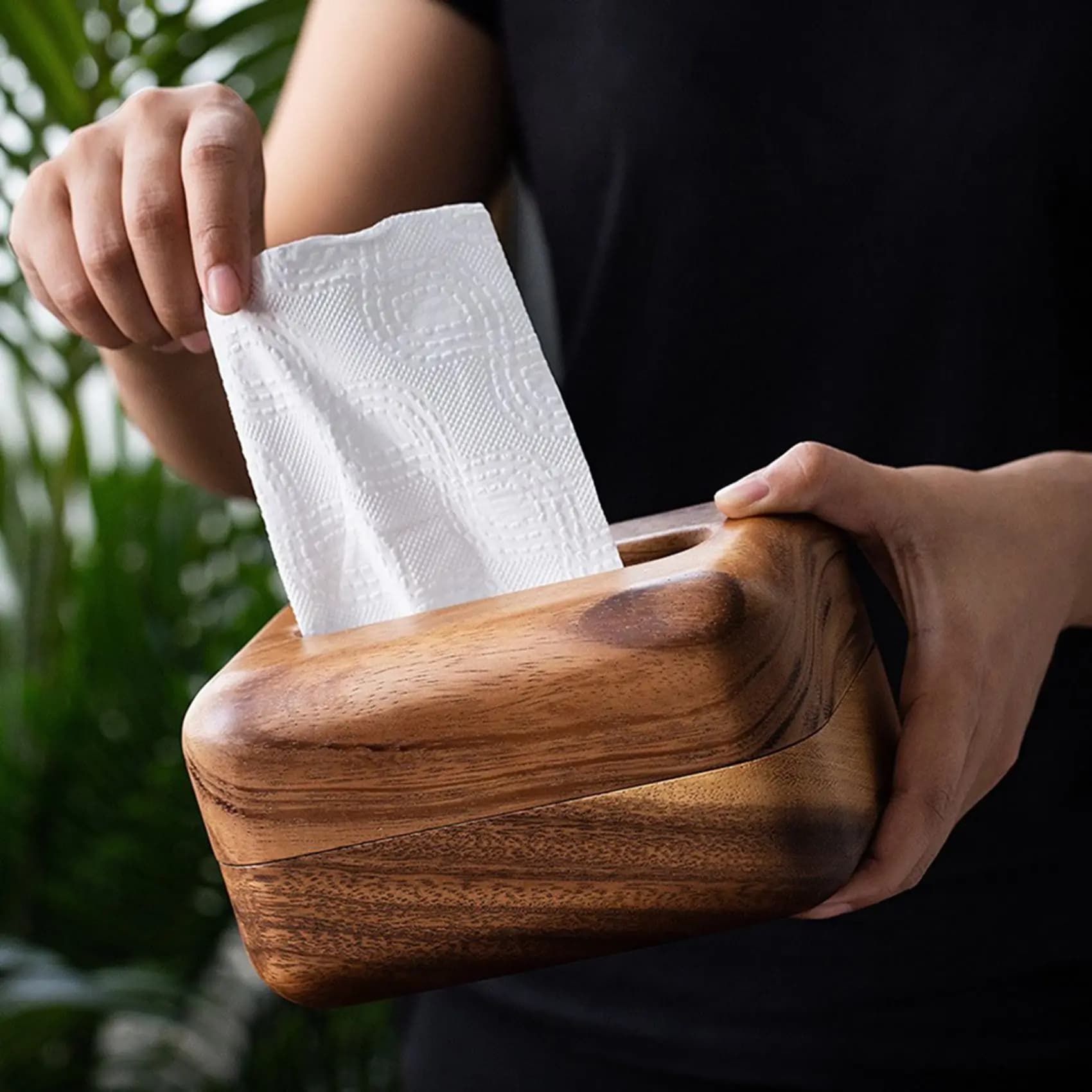 【ACCESSORI ELETTRONICI】2X Scatole porta fazzoletti in legno a forma di pane, porta fazzoletti, porta tovaglioli, ornamenti