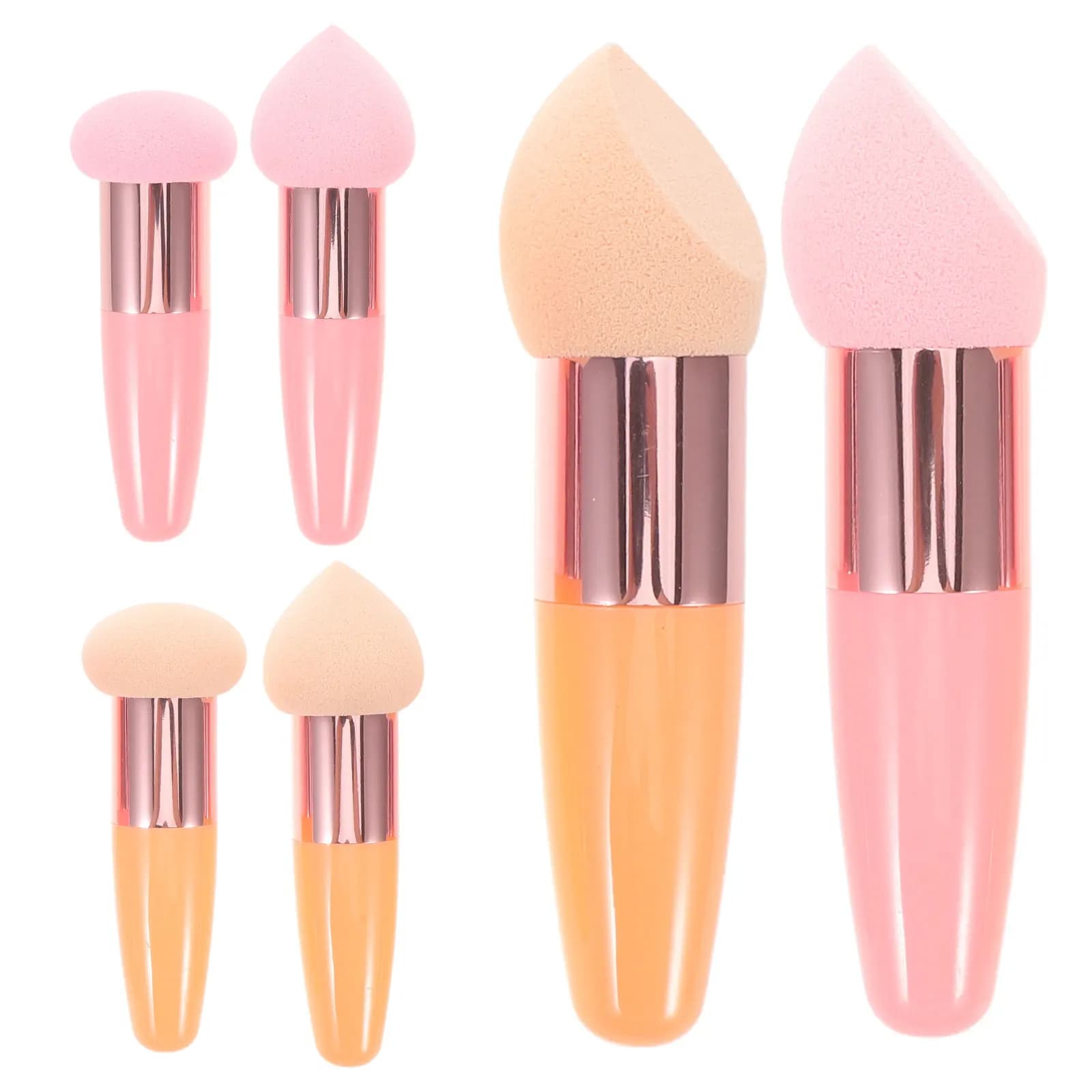 6Pcs Makeup Sponge Brush Set Soft Multicolored Round Blender Sponges Blending Sponges for Foundation Liquid Powder Makeup