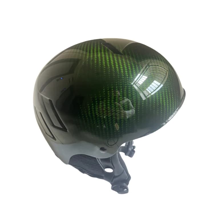 Cappello da sci in pelliccia sintetica in fibra di carbonio Berretto imbottito a conchiglia per bambini per occhiali da sci e casco