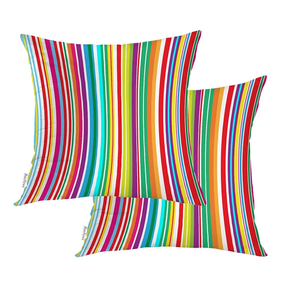 2pcs Set of 3 Rainbow Stripe Throw Pillow Covers Sofa interior and exterior decoration cushion cover accessories.