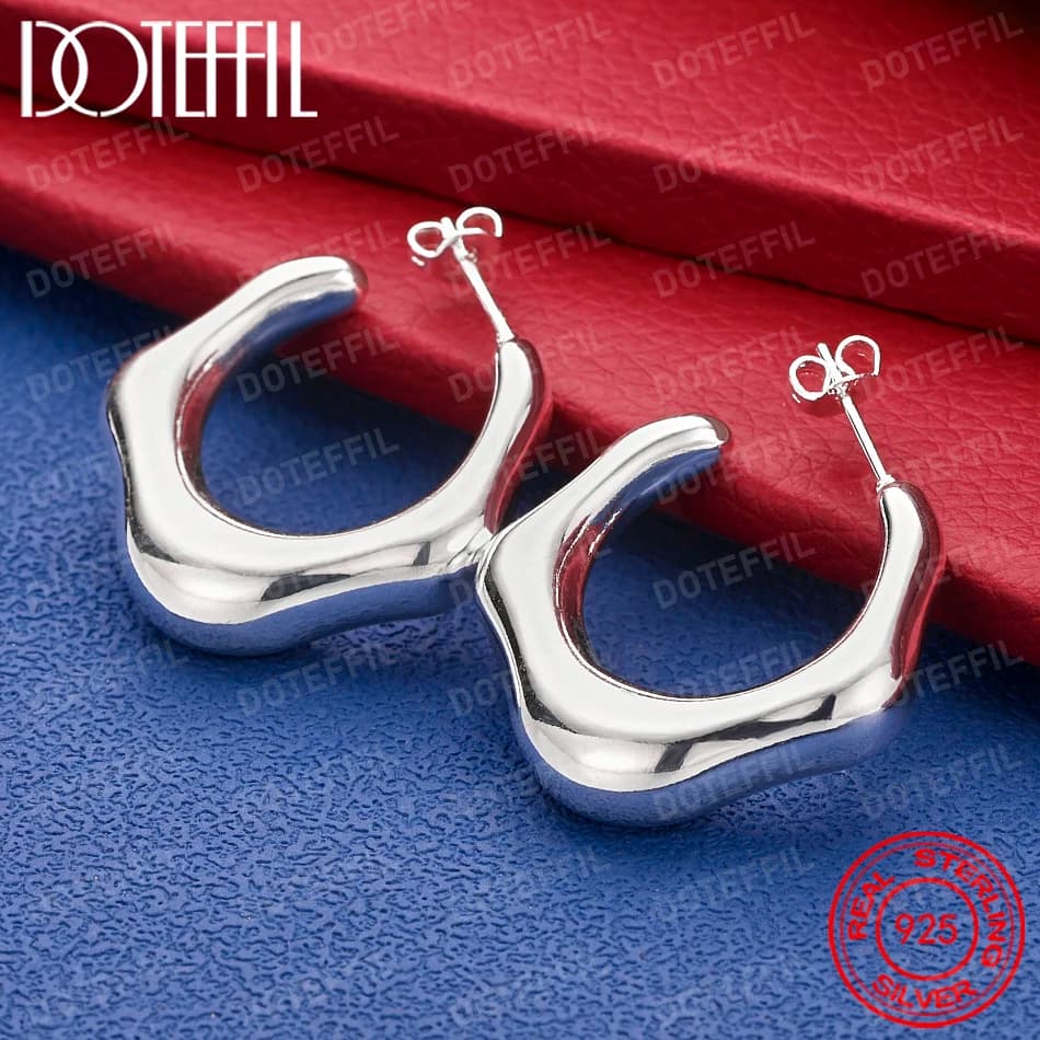 925 Sterling Silver Exquisite Heart Garland Stud Earrings for Women Party Wedding Accessories Elegant Jewelry