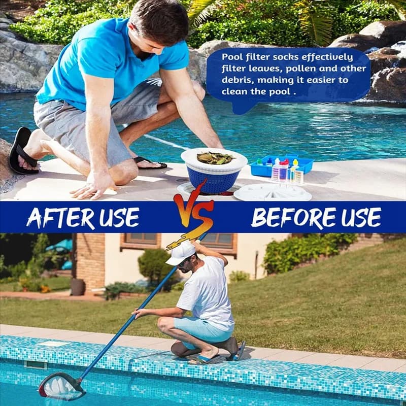 AB46-Filtering socks for swimming pool, filter socks for skimmers for swimming pool, filter socks for pool cleaning for durable swimming (packaging 40)
