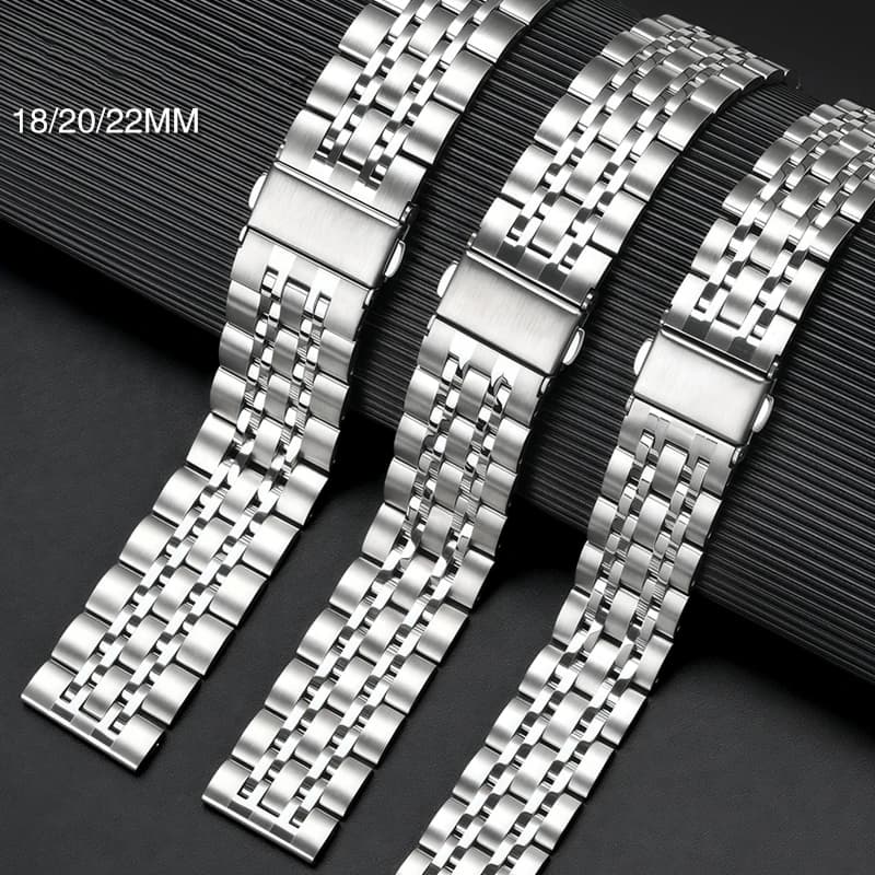 Straight End Stainless Steel Strap for Jubilee SKX007/009 Metal Watch band 18mm 19mm 20mm 21mm 22mm 23mm 24mm Bracelet