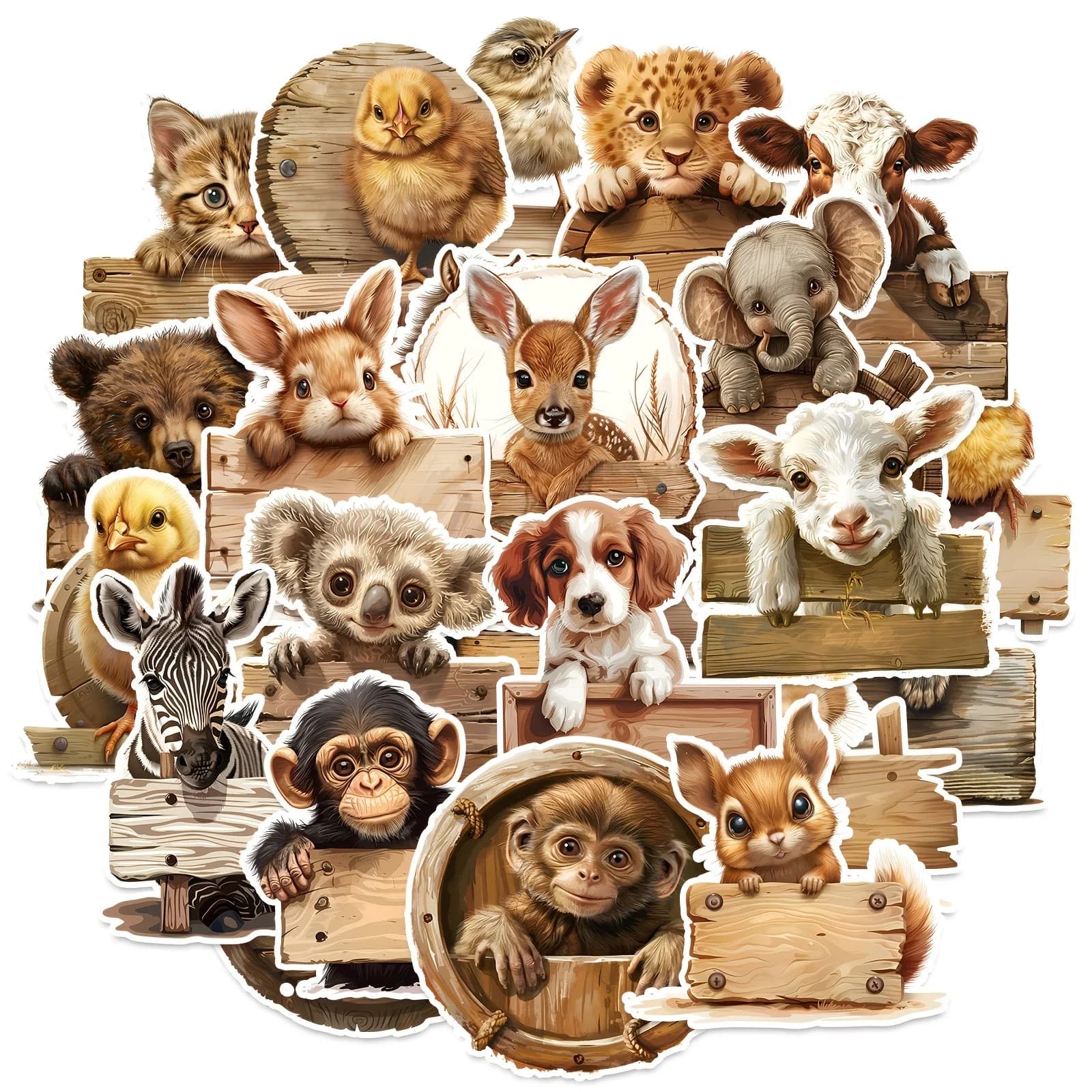 50 adesivi con animali dei cartoni animati per bottiglia d'acqua per laptop, scrapbooking, custodia per telefono, bagagli, adesivi per decorazioni per chitarra