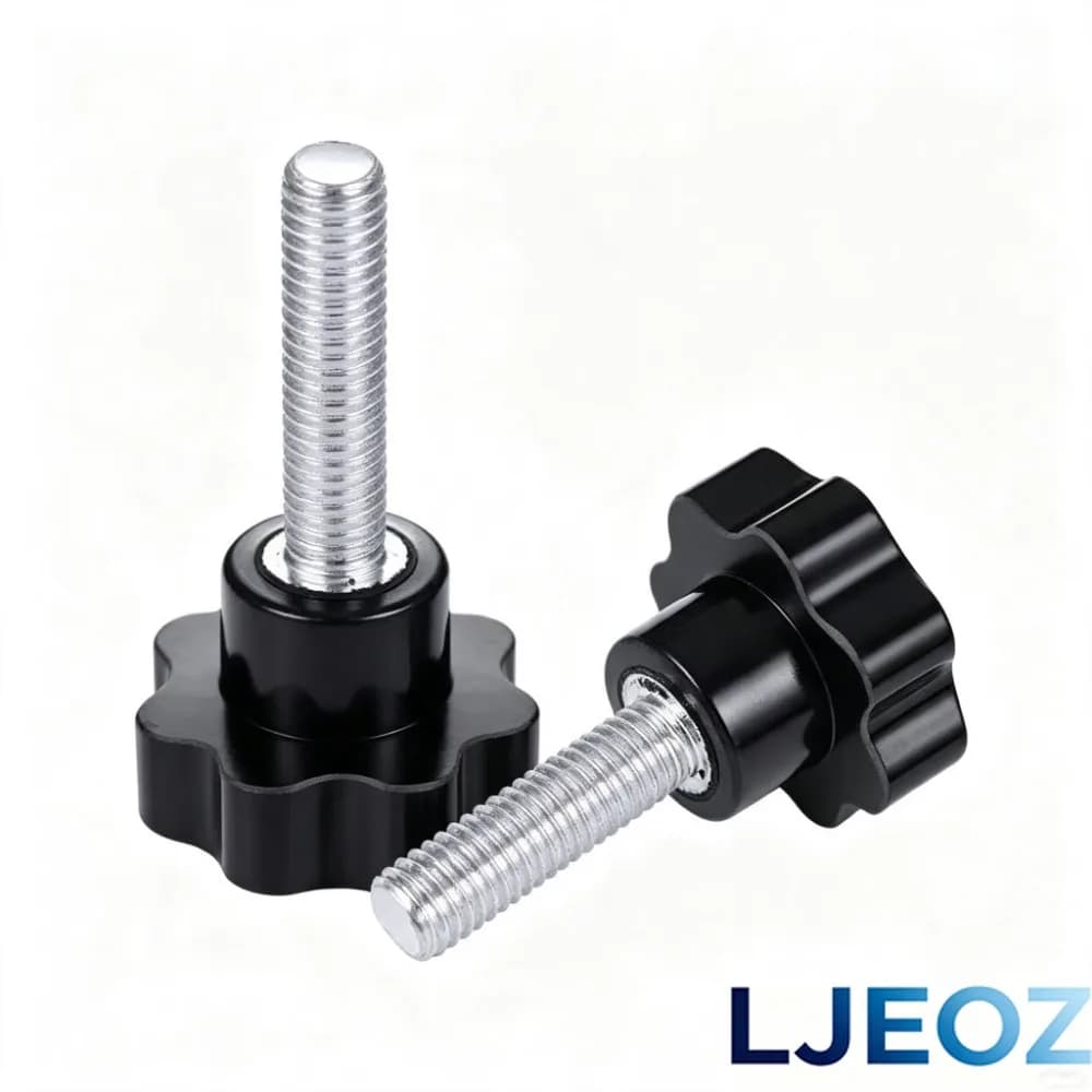2-10Pcs Carbon Steel Thread Clamping Finger Handle Mechanical Handle Screw M4 M5 M6 M8 M10 M12 Star Shaped Head Knob Screw Bolt