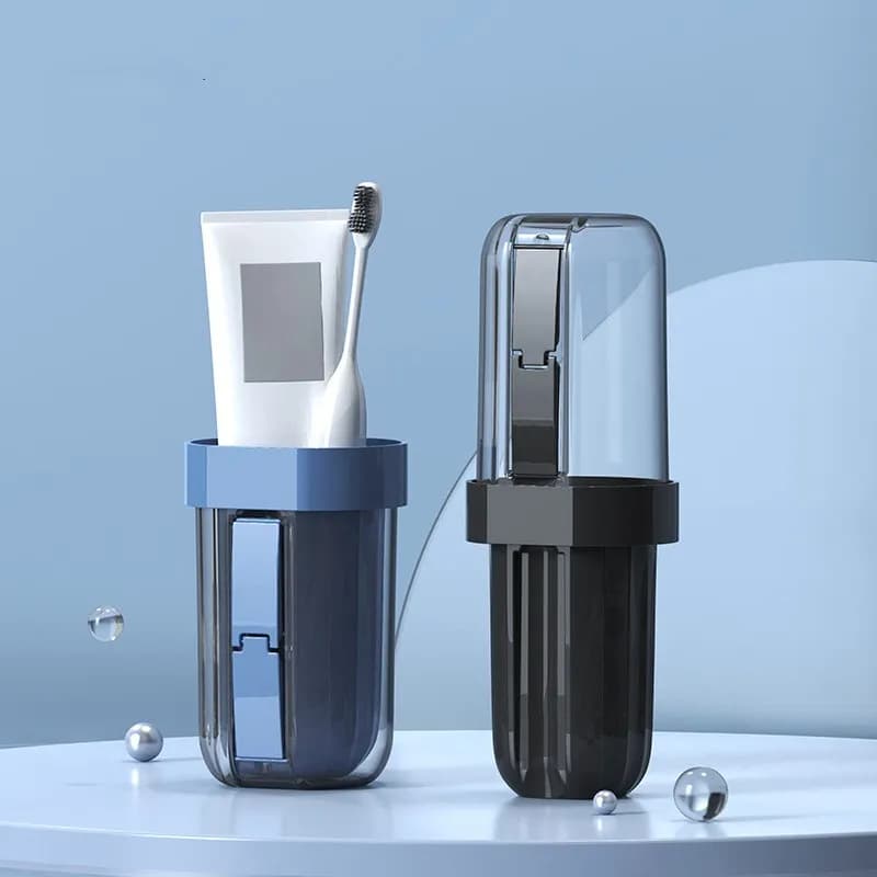 Custodia portatile per spazzolino da denti Scatola porta dentifricio Organizzatore Tazza portaoggetti per uso domestico per accessori da bagno da viaggio all'aperto