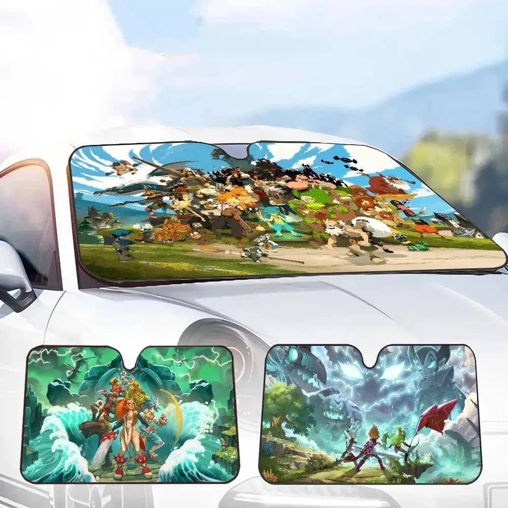 Parasole per auto W-WakfuS per giochi di ruolo, pieghevole, simpatico e divertente, di Vincent, per auto, camion, SUV, blocchi