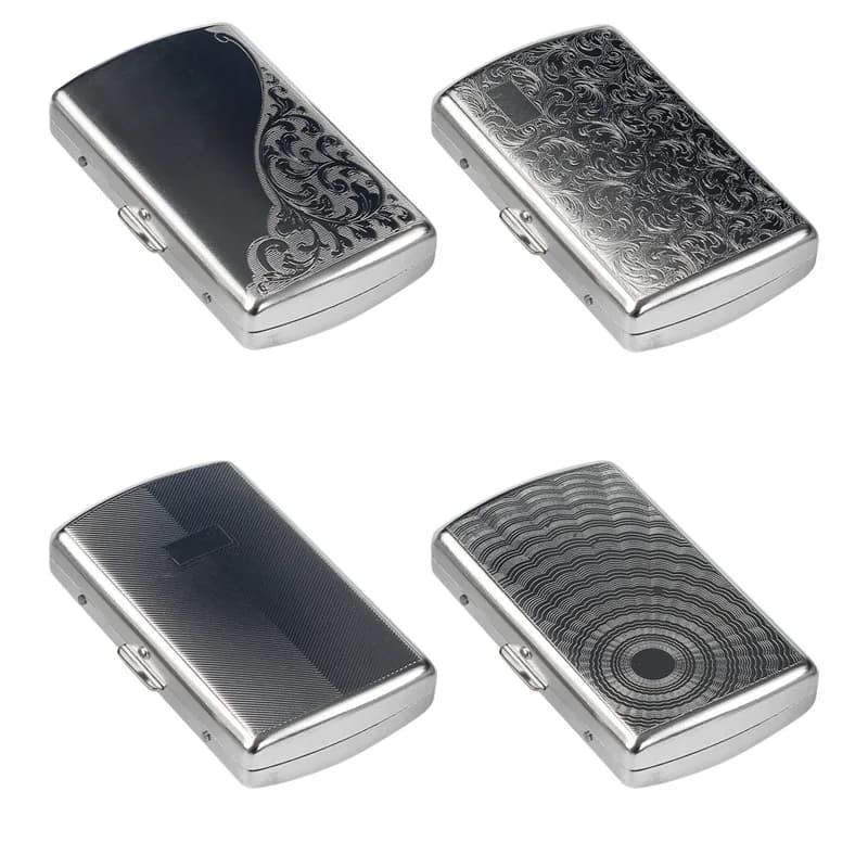 Metal Cigarette Case Box Holder Container 12 Packs Portable Cigarette Box Pressure Resistant Cigarette Storage Box Case Gift