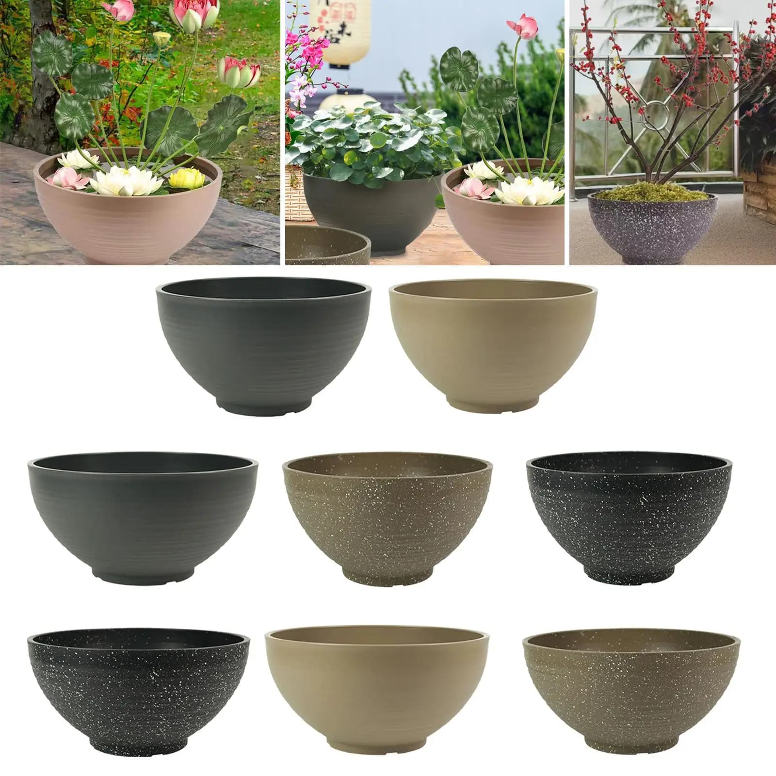 Fioriera da giardino di grande capacità con vaso di plastica per fiori di giglio d'acqua, ideale per piante galleggianti in giardino o balcone domestico