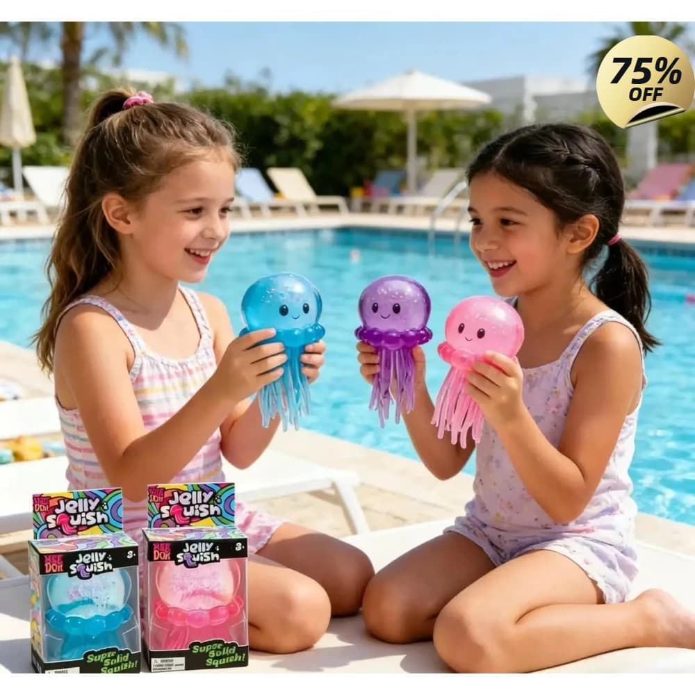 Needoh Fuzz Ball Jellyfish Squishy Blind Box Series Multiple Colors Fun Stress Relief Toy with Soft Living Water Modeling