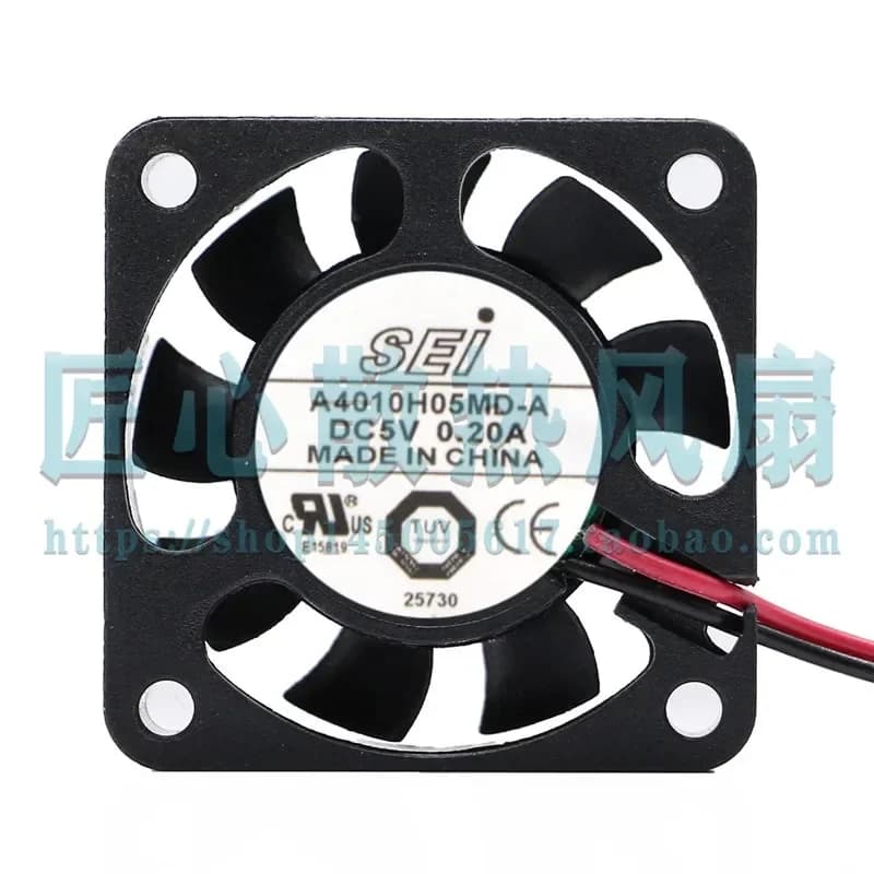 Original New SEI A4010H05MD-A 4010 4CM 5V 0.20A 2-Wire Large Air Volume Cooling Fan for Electronic Devices